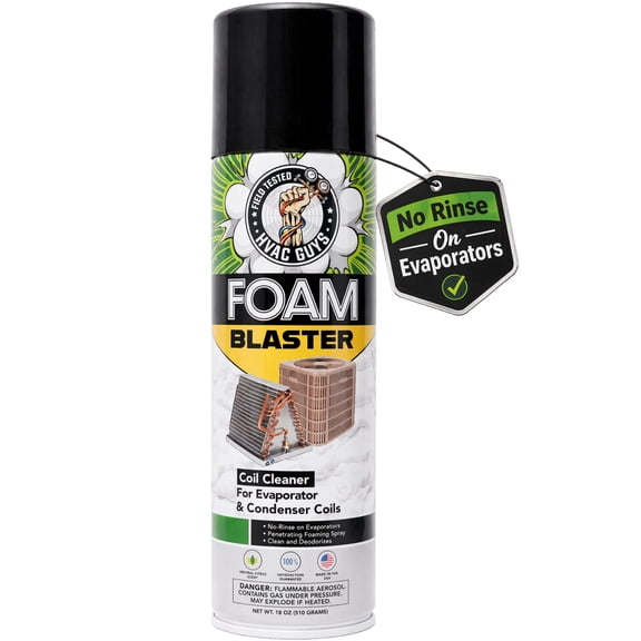 HVAC GUYS Foam Blaster Air Conditioner Cleaner - AC Coil Cleaner Foaming No Rinse Formula - Coil Cleaner for AC Unit Condenser and Evaporator Coil Cleaner - Neutral Citrus Scent