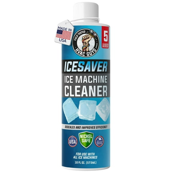 HVAC Guys Nickel Safe Ice Machine Cleaner and Descaler 16oz | Descales & Improves Efficiency | Universal Ice Maker Cleaner Compatible with Most Brands | Made in the USA