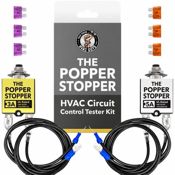 HVAC Guys Popper Stopper | HVAC Circuit Tester | 3 AMP & 5 AMP Fuses | Fuse Tester for Circuit Breaker - UL Rated 24V AC/DC & 125/250V AC