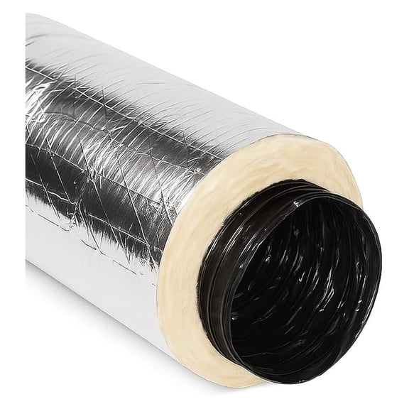 HVAC Insulated Flex Ductwork  6" x 25 Ft R6 | Flexible Air Duct for Residential Heating & Cooling Systems | Aluminum Inner with Thermal Insulation | Easy Install Vent Hose