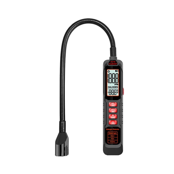 HVAC Leak Detector Halogen Leak Tester AC Sniffer CFCs HCFCs Gas Tester with Light & Alarm