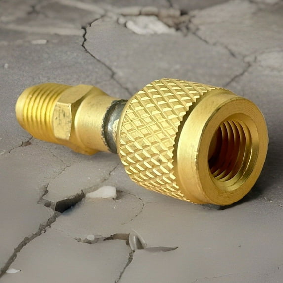 Tmalltide HVAC R32 Reverse Thread 1/4” Female, 1/4” Male Adapter For A2L R454B/R32 Tanks