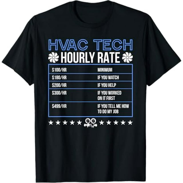 HVAC Tech Hourly Rate Professional Hvac Technician TShirt