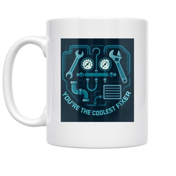 HVAC Technician Mechanical Heart Design - Tech Enthusiast - 11 oz Ceramic Coffee Mug