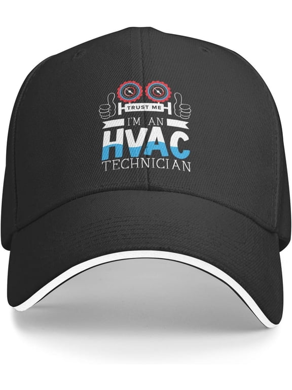 HVAC Technician Baseball Cap Adjustable Fashion Casquette Casual Duck Tongue Hat for Men Women48 Black