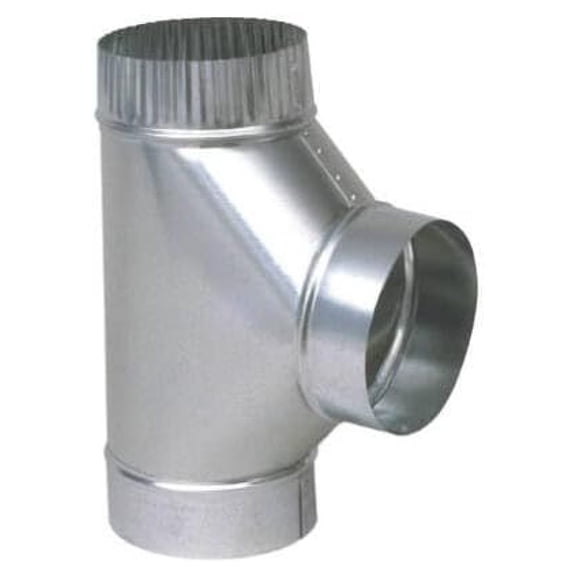 HVAC Tee 7 Inch, 26GA Galvanized Steel Duct Connector, Round HVAC Fittings for Dryer Vent, Air Conditioner, Heating Systems, Easy Install Durable One Size Silver