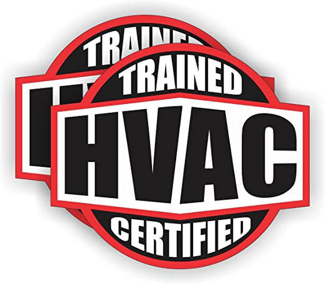 HVAC Trained & Certified Hard Hat Sticker / Helmet Decal Label Lunch