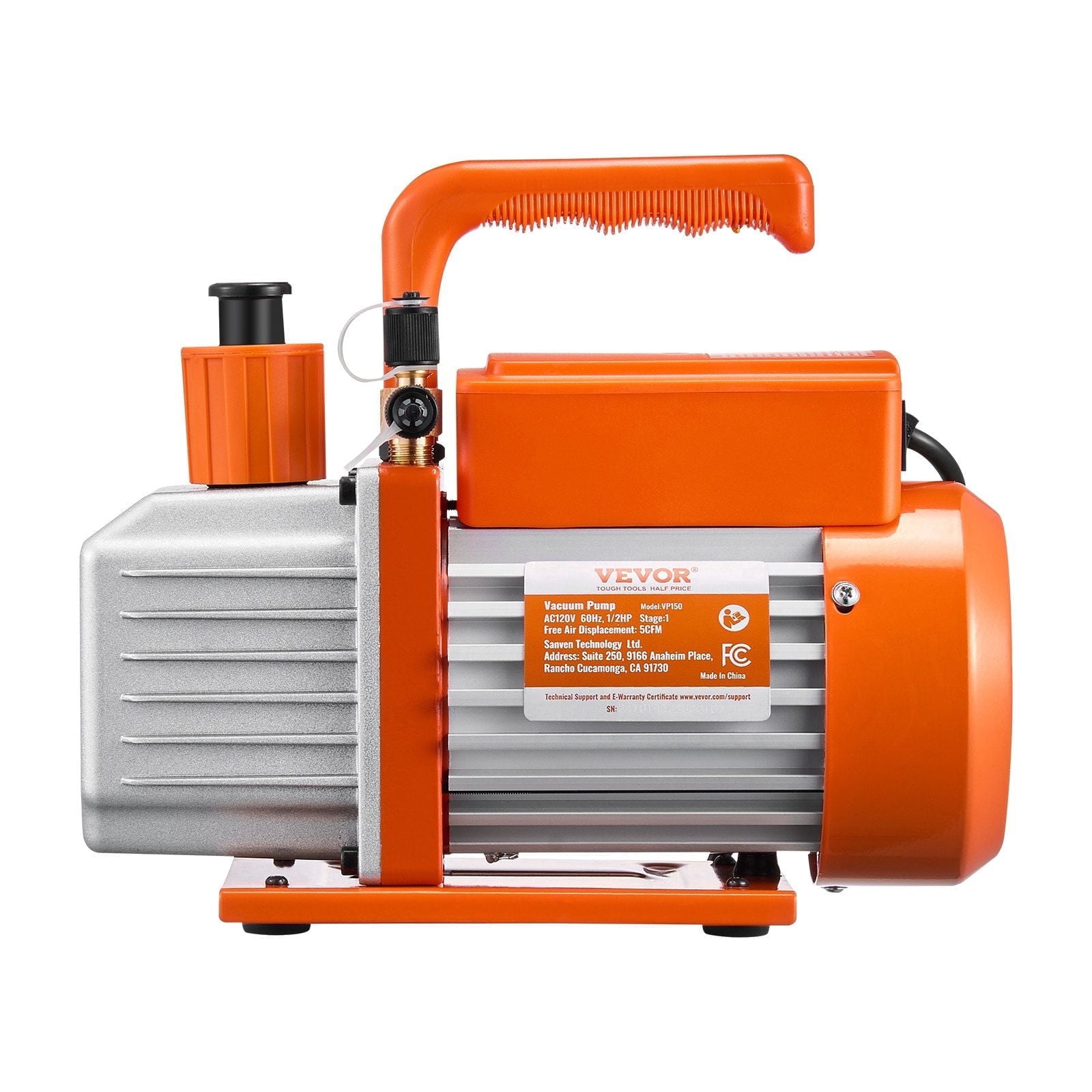 HVAC Vacuum Pump 5 CFM Single Stage Rotary Vane with Oil