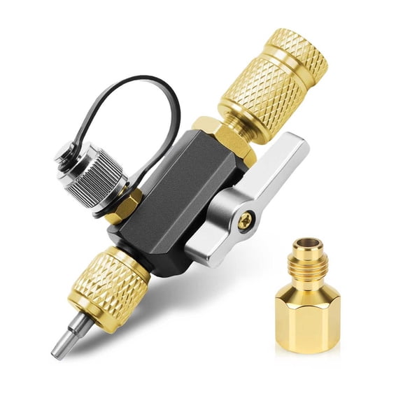 HVAC Valve Core Removal Tool, TSV Mega Flow Vacuum-Rated Valve Core Removal Tool Compatible with R22 R410A R32 R134A R12 R407