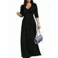 thumbnail image 1 of HVEOO Boho Maxi Dress for Women Casual Summer Sundress V-Neck 3/4 Sleeve Dress with Belt, 1 of 9