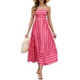 thumbnail image 1 of HVEOO Summer Boho Spaghetti Strap Beach Dress Women Casual Long Dress, Pink, 1 of 8
