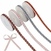 HVEST Blue Wired Ribbon 4 Rolls 2.5 Inch 5 Yards Ribbon for Gift Wrapping, Butterfly Floral Ribbon for Flower Bouquet, Bows, Wedding, Birthday Party Home Decoration