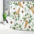 thumbnail image 1 of HVEST Christmas Floral Shower Curtain with Watercolor Flower on Ice Cream Design - Boho Christmas Flowers Bathroom Decor, Waterproof Polyester Fabric, Includes 12 Hooks, 72x78 Inches, 1 of 7