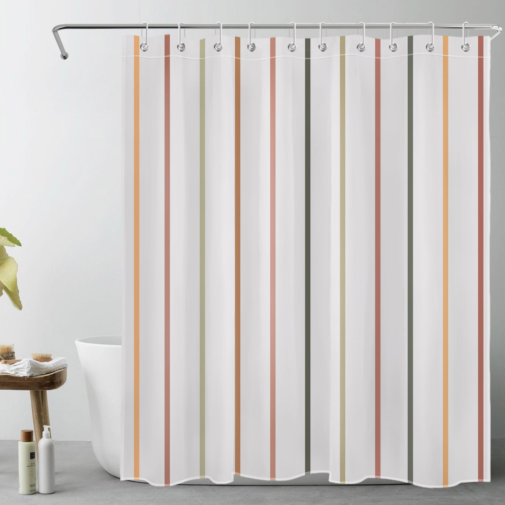 Vertical Striped Shower Curtainnull