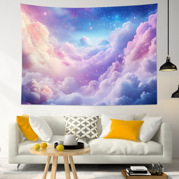 HVEST Fantasy Cloud Tapestry Wall Hanging Purple Pink Pastel Sky Cloud Wall Tapestry for Bedroom Nature Landscape Tapestry for Living Room College Dorm Home Decor,60x40 inch