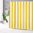 thumbnail image 1 of HVEST Geometric Striped Shower Curtain with Yellow and White Vertical Striped Design - Modern Simple Bathroom Decor, Waterproof Polyester Fabric, Includes 12 Hooks, 72x78 Inches, 1 of 7
