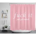 thumbnail image 1 of HVEST Get Naked Shower Curtain,White Font Humorous Bathroom Shower Curtain with Hooks,Funny Pink Polyester Waterproof Bathroom Decor Accessories,72x78 Inches, 1 of 5