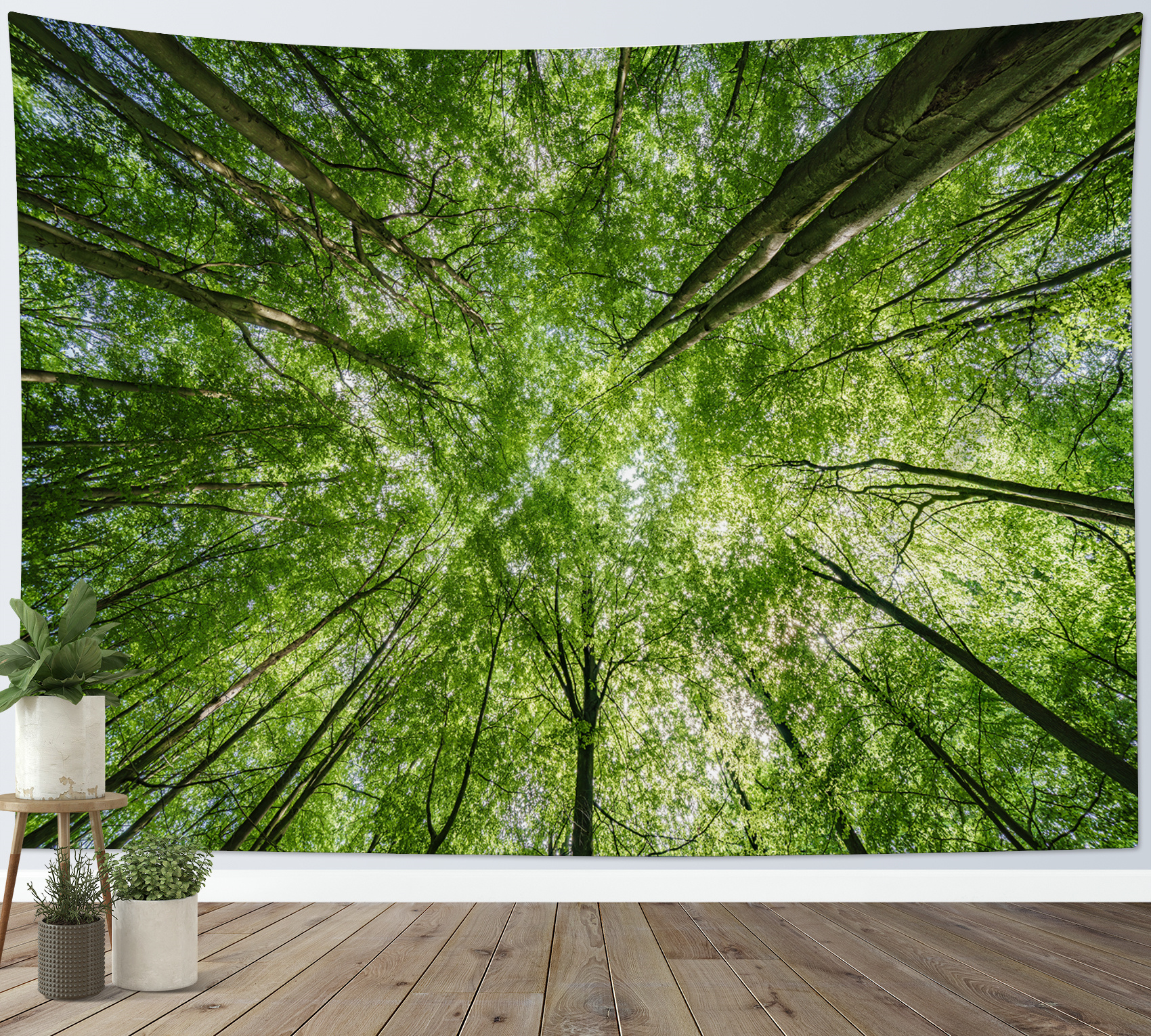 HVEST Green Forest Tree Tapestry Wall Hanging Nature Plant Forest Wall ...