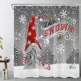thumbnail image 1 of HVEST Let It Snow Shower Curtain,Gnome with Red Santa Hat and Christmas Balls in the Snow Bathroom Shower Curtain Winter Snow Polyester Fabric Decor Curtain with Hooks, 69X70 inch, 1 of 6