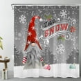thumbnail image 1 of HVEST Let It Snow Shower Curtain,Gnome with Red Santa Hat and Christmas Balls in the Snow Bathroom Shower Curtain Winter Snow Polyester Fabric Decor Curtain with Hooks, 72X78 inch, 1 of 6