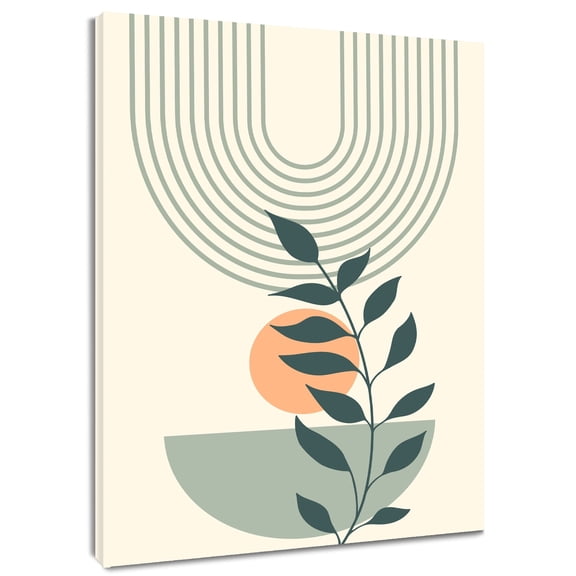 HVEST Modern Mid Century Wall Art Abstract Geometric Line Canvas Wall Art Boho Minimalist Wall Decor for Living Room Bedroom Home, 12 X 12 inches