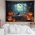 thumbnail image 1 of HVEST Scary Halloween Pumpkin Tapestry Wall Hanging Horror Black Crow and Bat Wall Tapestry for Bedroom Old Spider Web Tapestry for Living Room College Dorm Home Decor,80x60 inch, 1 of 5
