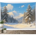 thumbnail image 1 of HVEST Winter Forest Snow MountainTapestry Wall Hanging Snowy Pine Tree Woodland Wall Tapestry for Bedroom Nature Winter Scene Tapestry for Living Room College Dorm Home Decor,60x40 inch, 1 of 5