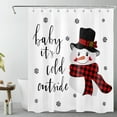 thumbnail image 1 of HVEST Winter Snowman Shower Curtain with Hooks,Snowflake Christmas Polyester Waterproof Shower Curtain, 60x72 Inches, 1 of 8