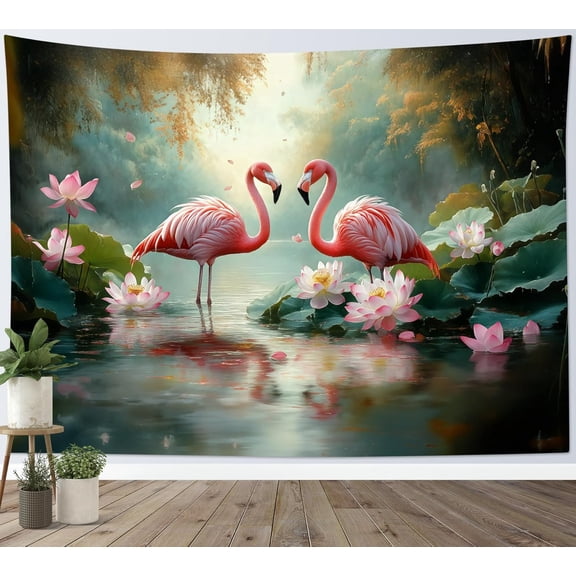 HVEST Wolf Tapestry Wall Hanging Purple Psychedelic Space Tapestry for Bedroom, Wild Animal Wolf in Black Forest Wall Art for Living Room Kids Teen Dorm Party Apartment Wall Decor, 60W X 40H inches