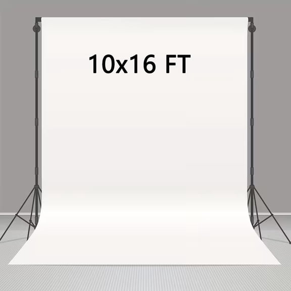 HVKDIEB High Density 10X16 ft Polyester Chroma Key Backdrop, White Background Cloth X1