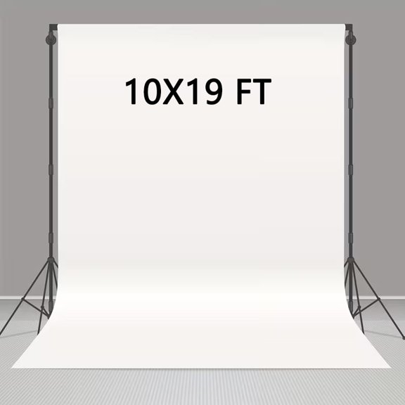 HVKDIEB High Density 10x19 ft Polyester Chroma Key Backdrop, White Background Cloth X1 PCS