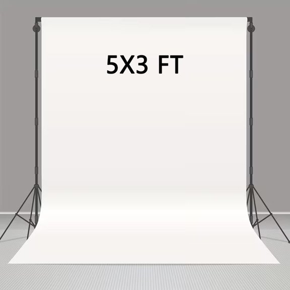 HVKDIEB High Density 5x3ft Polyester Chroma Key Backdrop, White Background Cloth X1 PCS