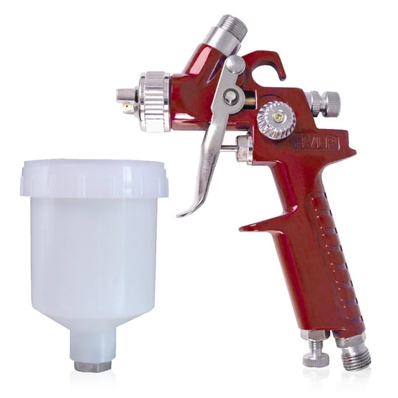 HVLP Air Spray Gun with 0.8mm Nozzle 125 ml Capacity Cup Automotive Paint Gun Sprayer for Cars & House DIY Painting Furniture Painting Refinishing Paint (CWE-Red)