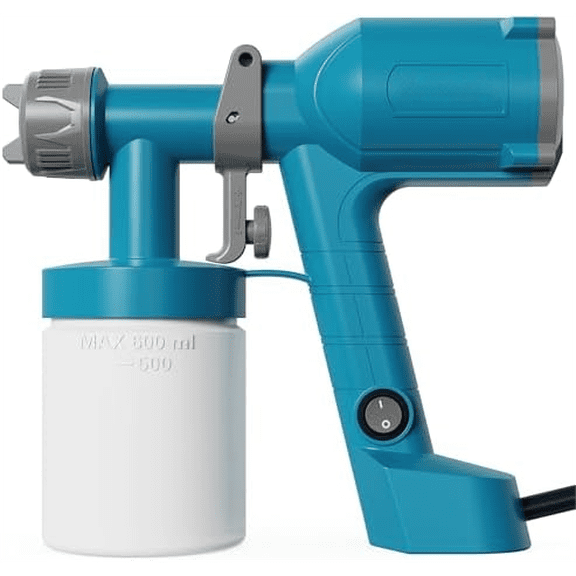 HVLP Paint Sprayer, Ultra-Light Electric Spray Gun with 20 fl oz Detachable Cup, 2 Nozzles & 3 Patterns, Perfect for Furniture, Cabinets, Fence, Walls, Doors, Garden & DIY, Blue