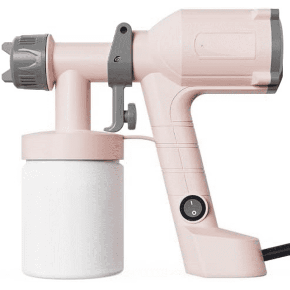 HVLP Paint Sprayer, Ultra-Light Electric Spray Gun with 20 fl oz Detachable Cup, 2 Nozzles & 3 Patterns, Perfect for Furniture, Cabinets, Fence, Walls, Doors, Garden & DIY, Pink$$