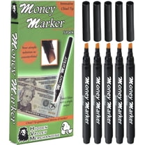 HVM Counterfeit Money Detector Pen (5 Counterfeit Pens) - Money Marker Bill Detector Pen with Upgraded Chisel Tip - Detect Fake Bills, Universal False Currency Checker Pack
