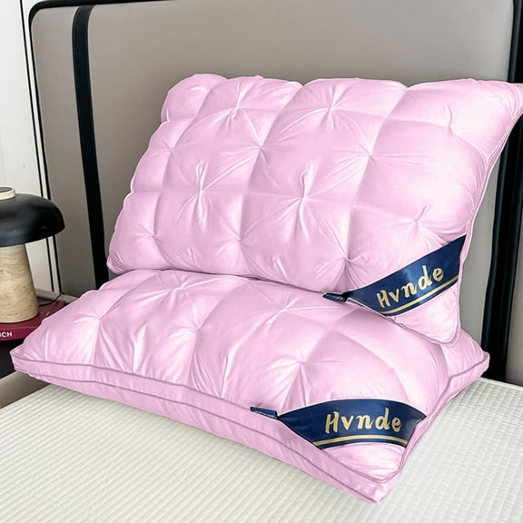 HVNDE Bed Pillows Queen Size Set of 2 Pink  Pillows,Hotel Collection Down Alternative Pillows,For Side, Back & Stomach Sleepers 19 x 29 inches