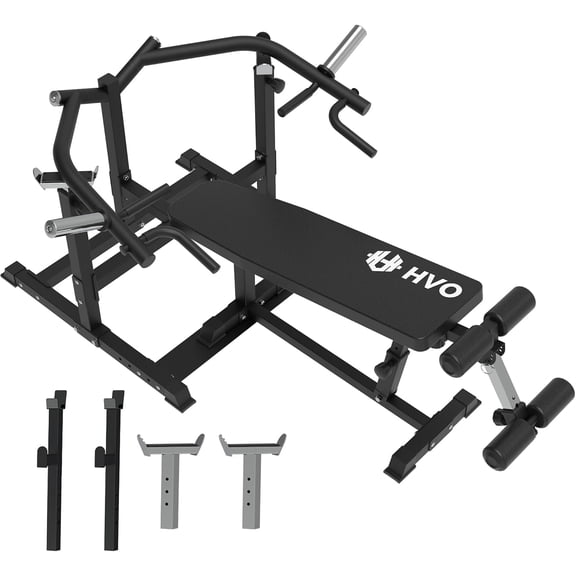 HeeH Chest Press Machine with Adjustable Bench, Heavy Duty Strength Training Equipment for Home Gym