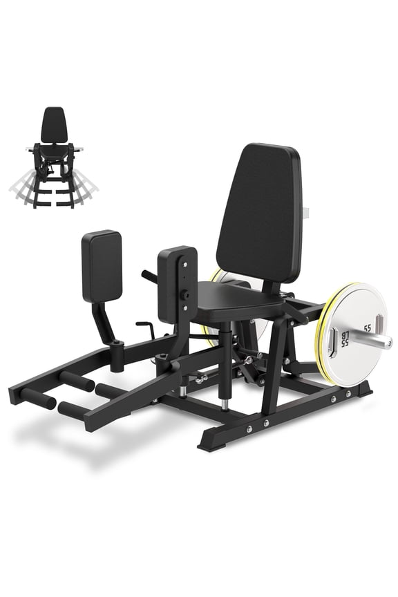 Hip Abductor Machine: Plate-Loaded Inner & Outer Thigh Trainer for Home Gym Strength Training, Hip Abduction Machine Black