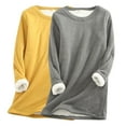 thumbnail image 1 of HVOBTTY 2 Pack Women's Thermal Shirts, Solid Crewneck Thick Wool Sweatshirt, Womens Thermal Underwear Tops, Compression Long Sleeve Base Layer Tops for Winter Cold Weather, Plus Size S-5XL, 1 of 4