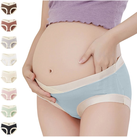 HVOBTTY Breathable Panties for Women, Womens Underwear Plus Size, Women's Color Block Ventilate Low Waist Lce Silk Abdominal Support-to-be Briefs White, XXXL