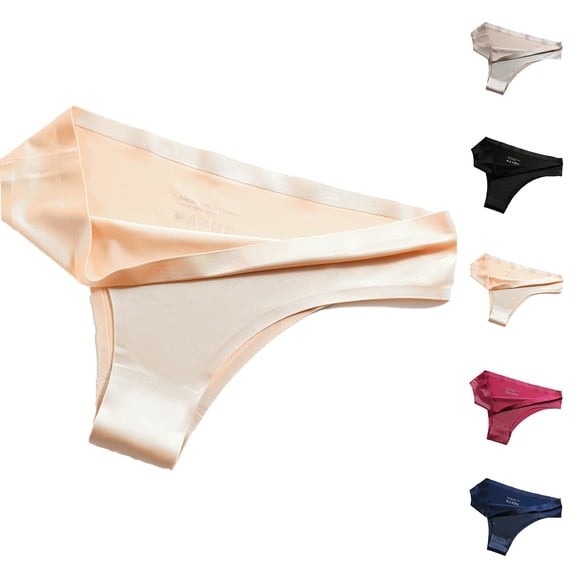 HVOBTTY Breathable Panties for Women, Womens Underwear Plus Size, Women's Thong Large Size Ice Silk Seamless Women's Yoga Panties Women's Pants Red, L