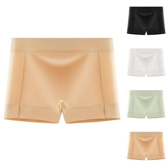 HVOBTTY Breathable Panties for Women, Womens Underwear, Women's Flat Underwear Plus Size Safety Pants Physiological Pants Mid Waist Solid Color Breathable Square Underwear Black, XL