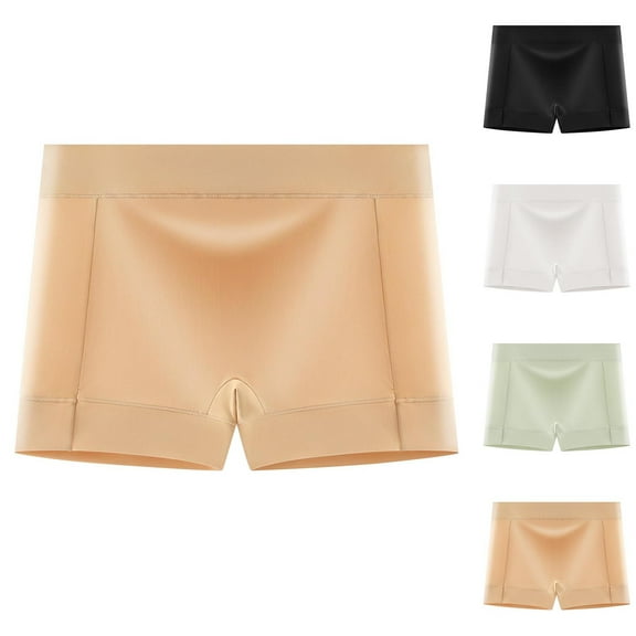 HVOBTTY Breathable Panties for Women, Womens Underwear, Women's Flat Underwear Plus Size Safety Pants Physiological Pants Mid Waist Solid Color Breathable Square Underwear Khaki, XXXL