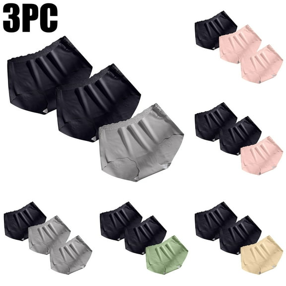 HVOBTTY Breathable Panties for Women, Underwear Women Pack, Women's Comfortable and Traceless Hip Wrap Triangular Solid Color Underwear Gray, XL