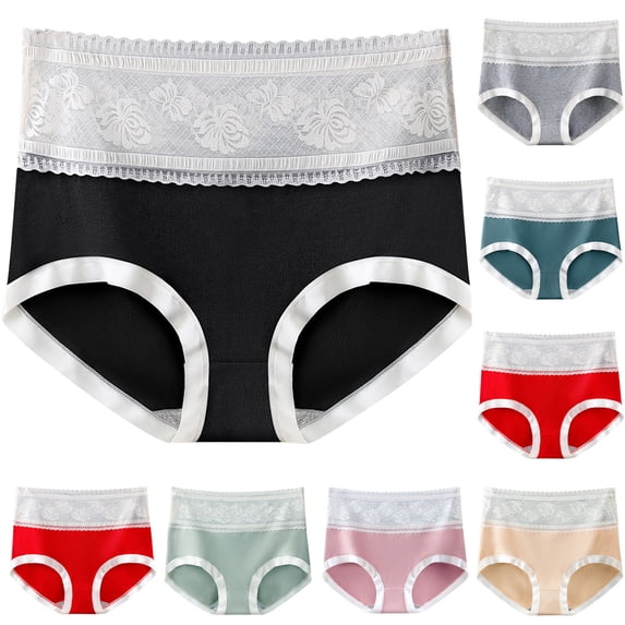 HVOBTTY Breathable Panties for Women, Womens Underwear, Women's Solid Lace Briefs Comfortable High Waist Underwear Women Panties Army Green, L