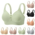 thumbnail image 1 of HVOBTTY Breathable Stretch Bras for Women, Womens Bras No Underwire, Woman's Embroidery Fashion Thin Style Ventilate Front Buckle Bra Without Steel Rim Beige, 46, 1 of 3