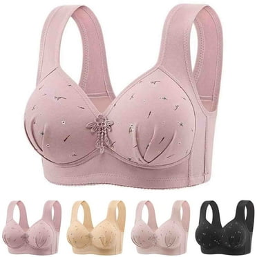 HVOBTTY Comfort Push Up Bras for Women, Womens Bras No Underwire, Women's Large-size Thin Cup with No Rims and Breathable Adjustable Side-closed Auxiliary Breast Underwear Bra Beige, 36