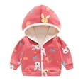 thumbnail image 1 of HVOBTTY Fall Toddler Girl's Jacket All Over Print Crew Neck llover Hooded Loose Sweatshirt Casual Outerwear Coat, 1 of 3