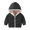 thumbnail image 1 of HVOBTTY Fall Toddler Girl's Jacket Striped Print Crew Neck llover Hooded Loose Casual Sweatshirt Outerwear Coat, 1 of 3